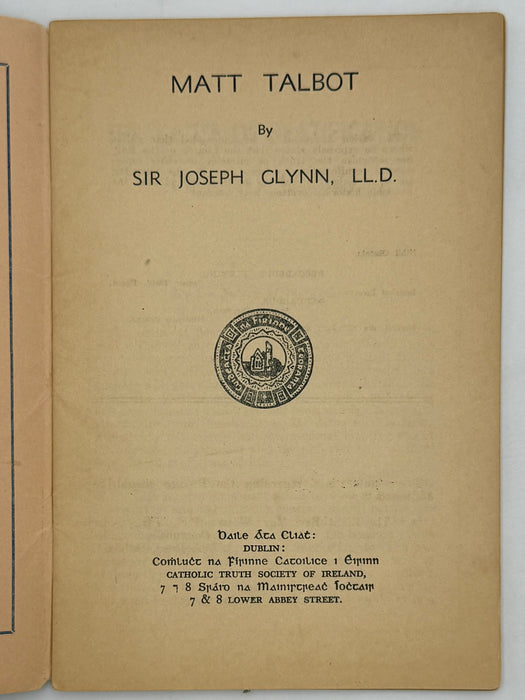 Matt Talbot by Sir Joseph Glynn, LL.D. - 1931