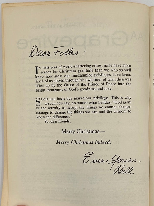 AA Grapevine from December 1961 - Christmas Message from Bill