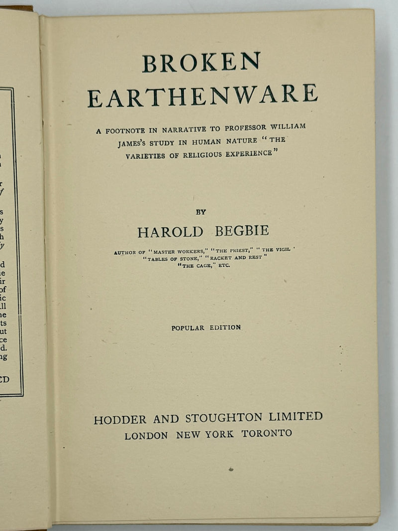 Broken Earthenware by Harold Begbie