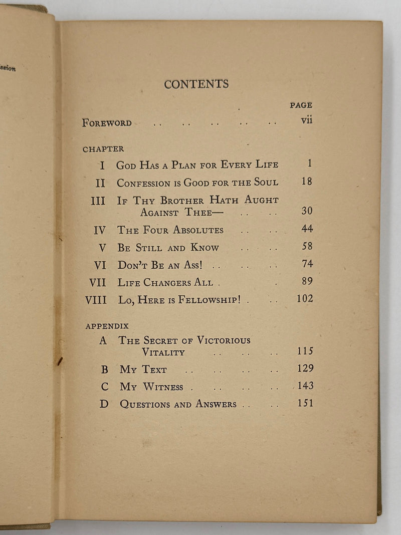 The Eight Points of the Oxford Group by C. Irving Benson - Fourth Printing from 1936