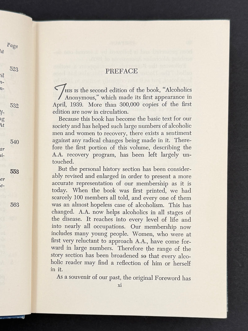 Alcoholics Anonymous — Second Edition, Third Printing (1959) — Reproduction Dust Jacket
