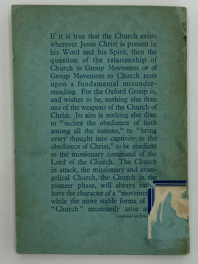 The Church and the Oxford Group by Emil Brunner