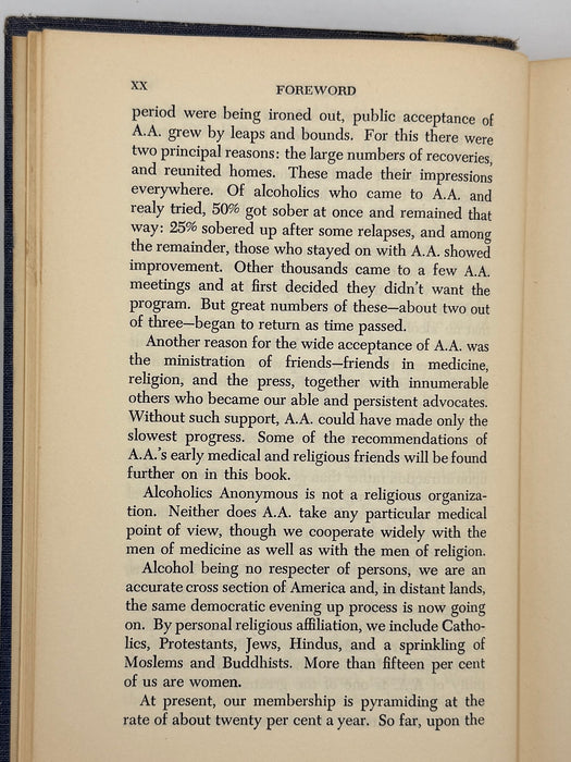 Alcoholics Anonymous Second Edition First Printing from 1955 - RDJ