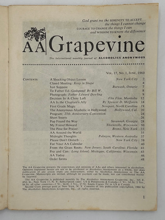 AA Grapevine from June 1960 - Program for Long Beach International Convention