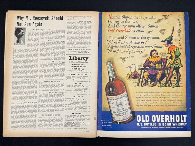 Liberty Magazine — September 30, 1939 | Featuring “Alcoholics and God” by Morris Markey