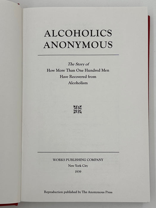 Anonymous Press Reproduction of AA First Edition