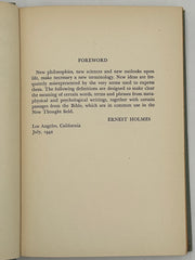 New Thought Terms and Their Meanings by Ernest Holmes - 1942 West Coast Collection