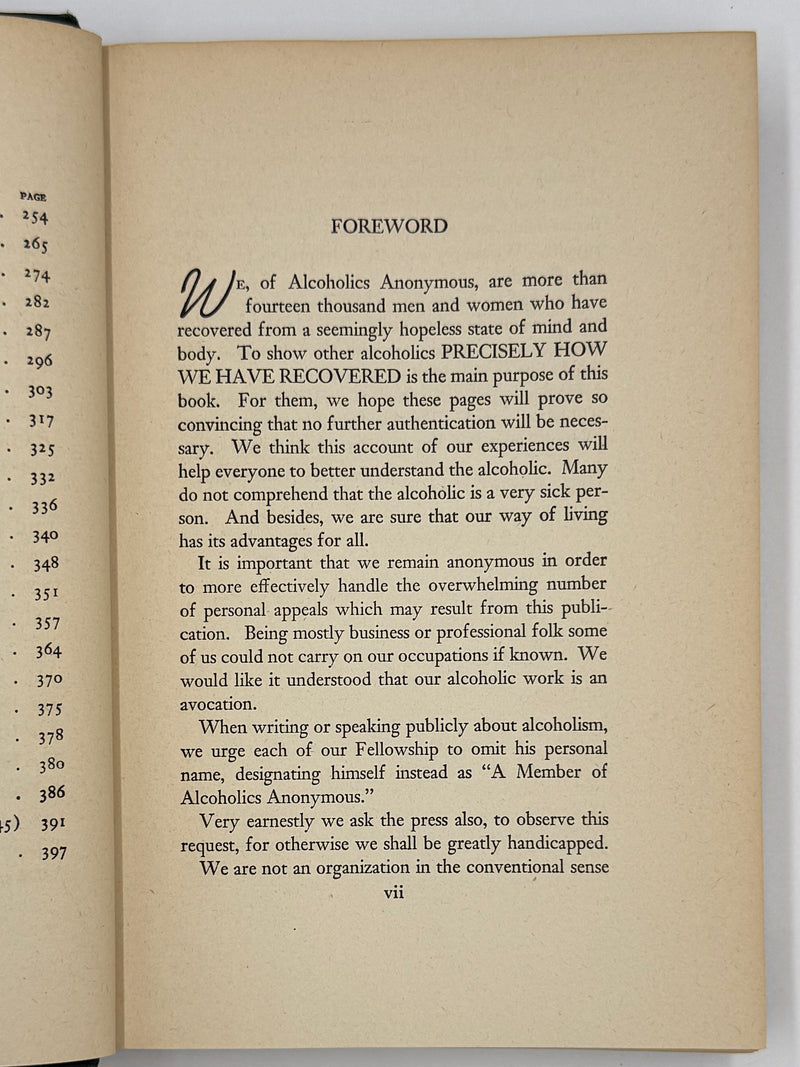 Alcoholics Anonymous First Edition — 7th Printing, January 1945 | Exceptional Condition