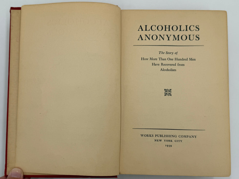 Alcoholics Anonymous — First Edition, First Printing (1939) | Reproduction Dust Jacket