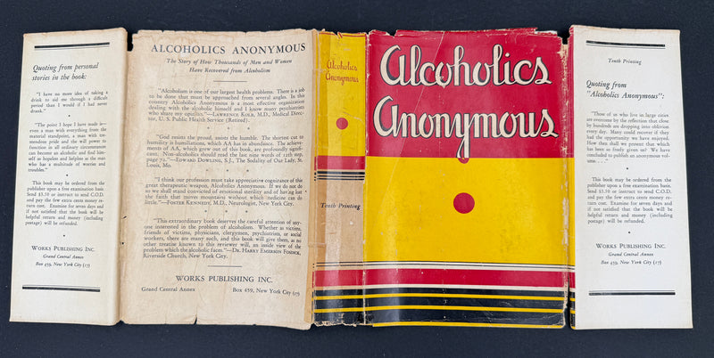 Alcoholics Anonymous — First Edition, Tenth Printing (August 1946) — Signed by Bill Wilson — Original Dust Jacket