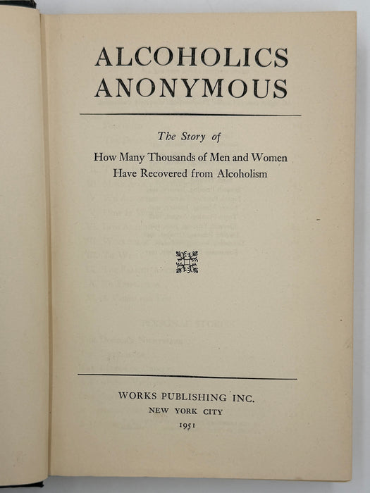 Alcoholics Anonymous First Edition 14th Printing from 1951 - ODJ