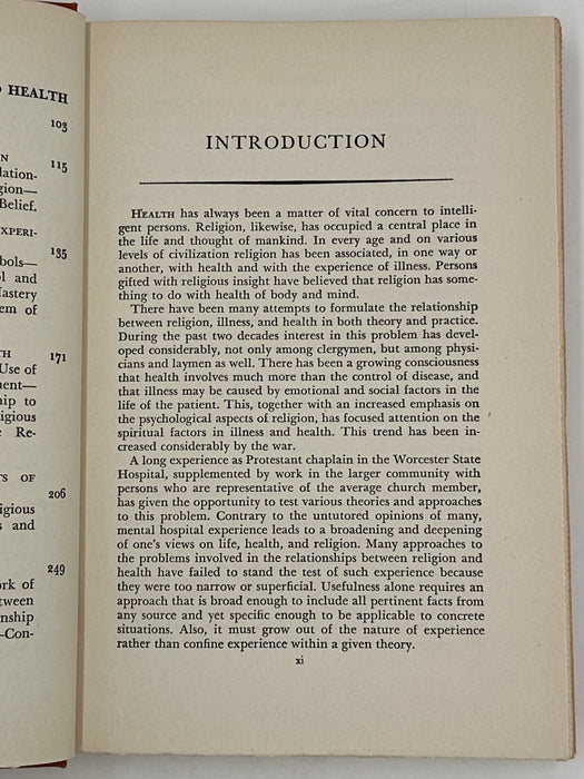 Religion in Illness and Health by Carroll A. Wise Recovery Collectibles