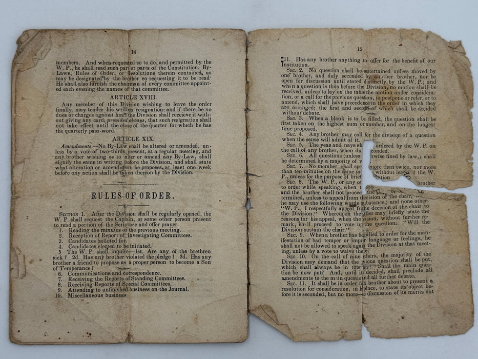 Set of Three Early Sons of Temperance Publications (ca. 1850–1855)