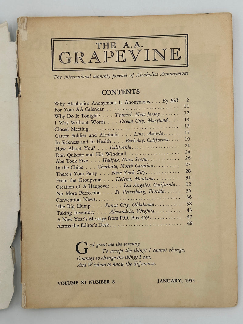 AA Grapevine from January 1955 Recovery Collectibles