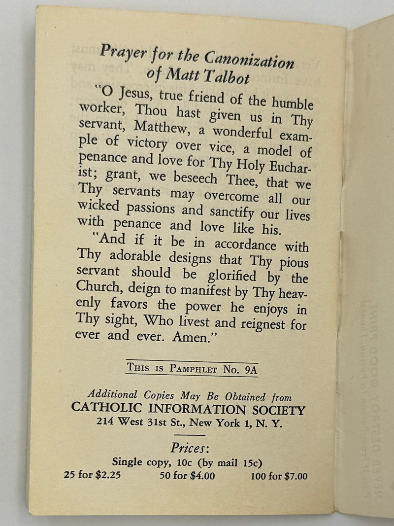 Matt Talbot and Alcoholics Anonymous
