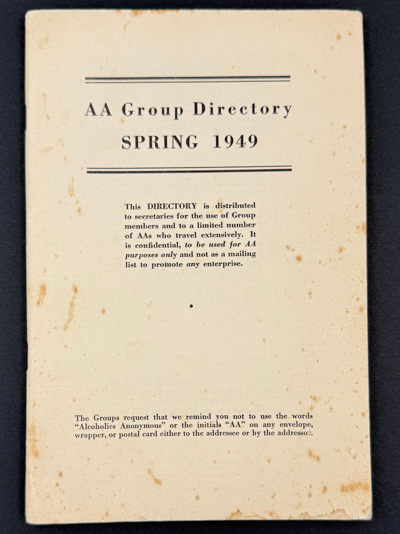 A.A. Group Directory — Spring 1949