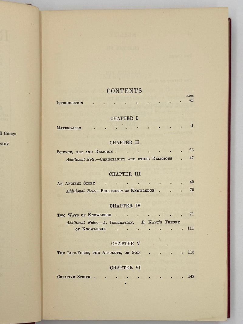 REALITY: A NEW CORRELATION OF SCIENCE & RELIGION BY BURNETT HILLMAN STREETER Recovery Collectibles