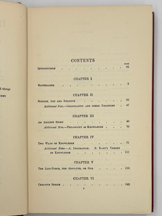 REALITY: A NEW CORRELATION OF SCIENCE & RELIGION BY BURNETT HILLMAN STREETER Recovery Collectibles