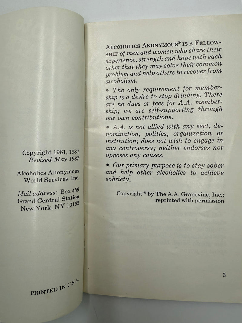 Memo to an inmate who may be alcoholic - 1987
