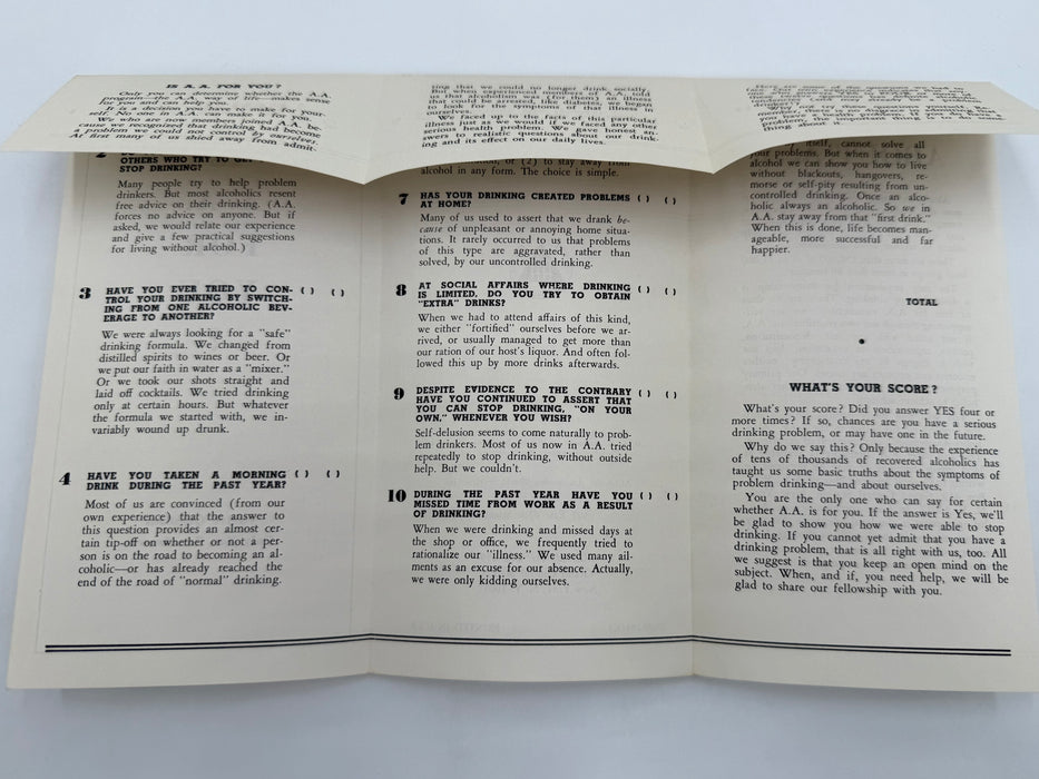 IS A. A. FOR YOU? Twelve Questions Only You Can Answer - 1964