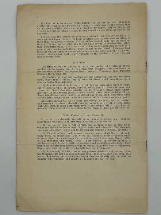 Towards a Better Understanding of Alcoholism (1943)