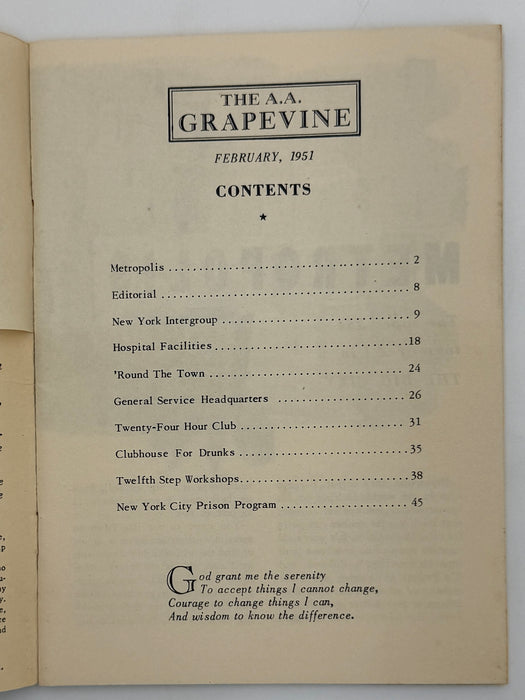 AA Grapevine from February 1951 - New York