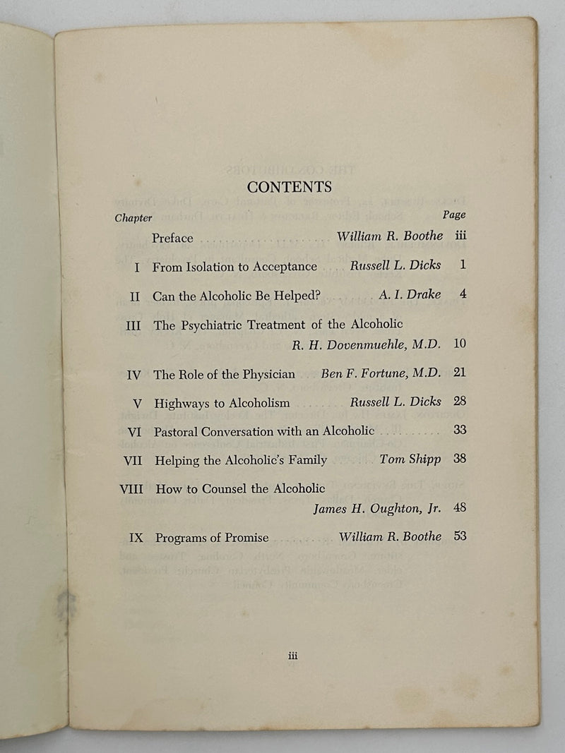 From Isolation to Acceptance: A Handbook for Helping Alcoholics Compiled by William R. Boothe