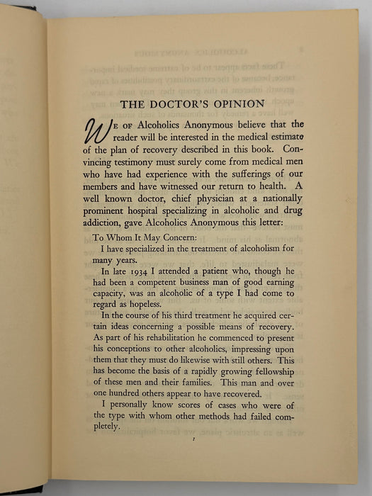 Alcoholics Anonymous — First Edition, Fifteenth Printing (January 1954)