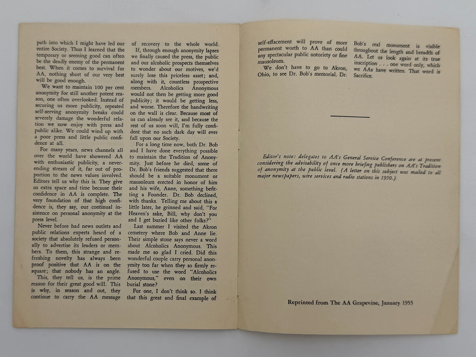 Why Alcoholics Anonymous Is Anonymous By Bill