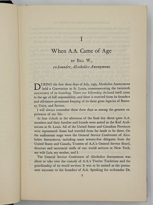 Alcoholics Anonymous Comes Of Age - First Printing from 1957 - ODJ