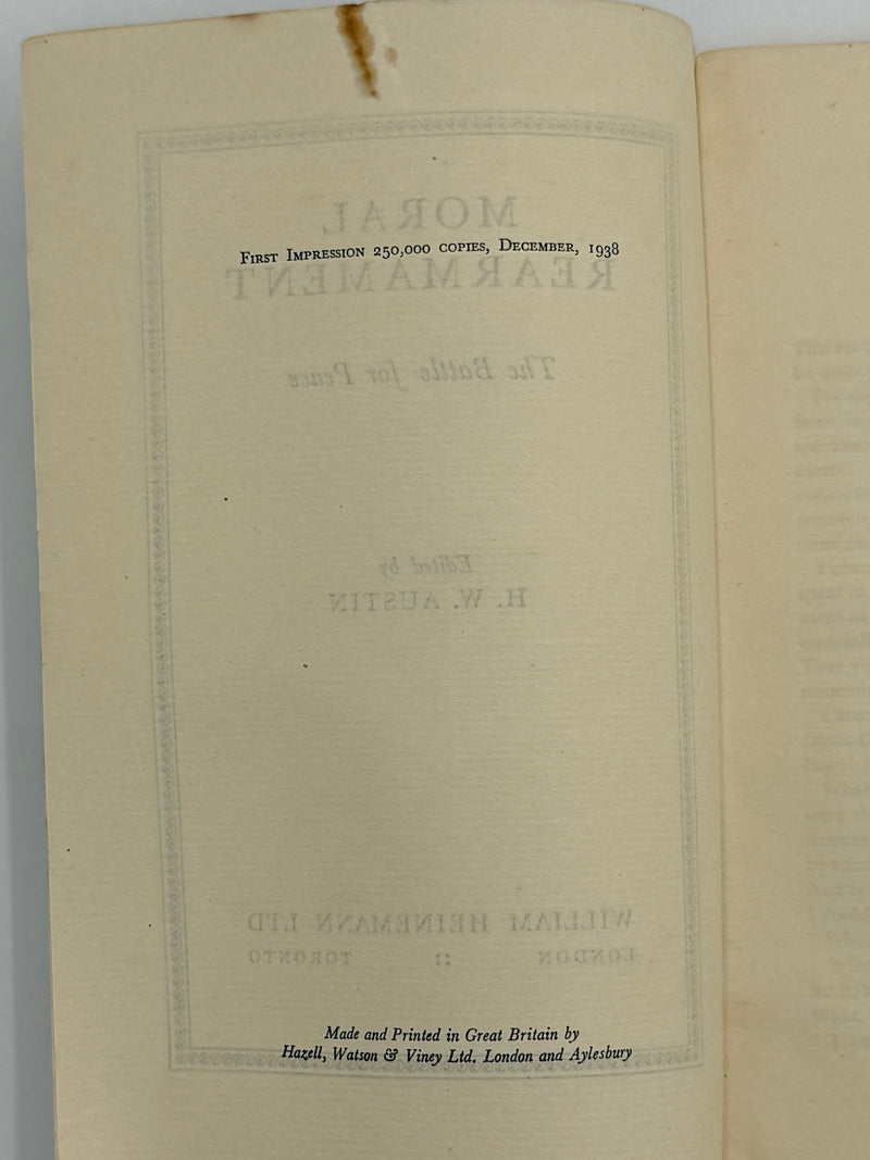 Moral Re-Armament: The Battle For Peace - edited by H.W. “Bunny” Austin