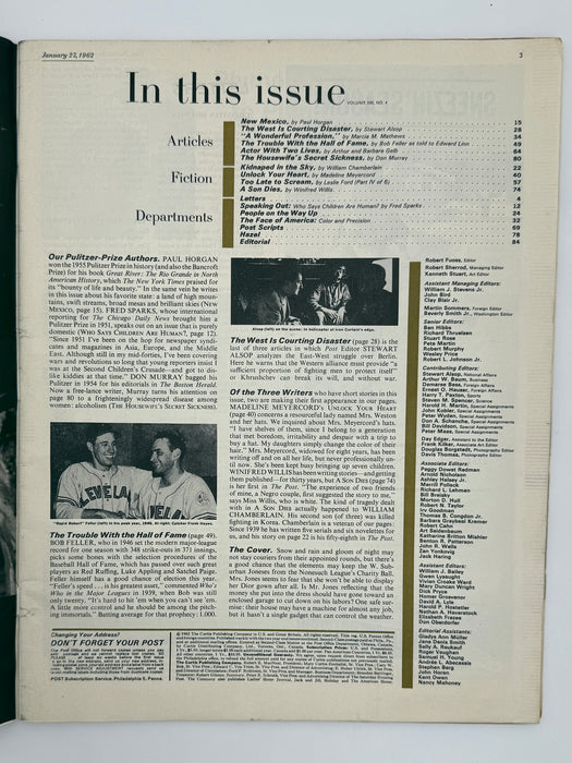 Saturday Evening Post from January 1962 - The Housewife’s Secret Sickness