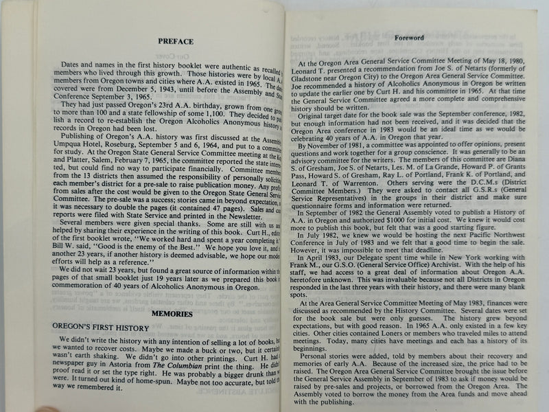 A History of Alcoholics Anonymous in Oregon 1943-1983