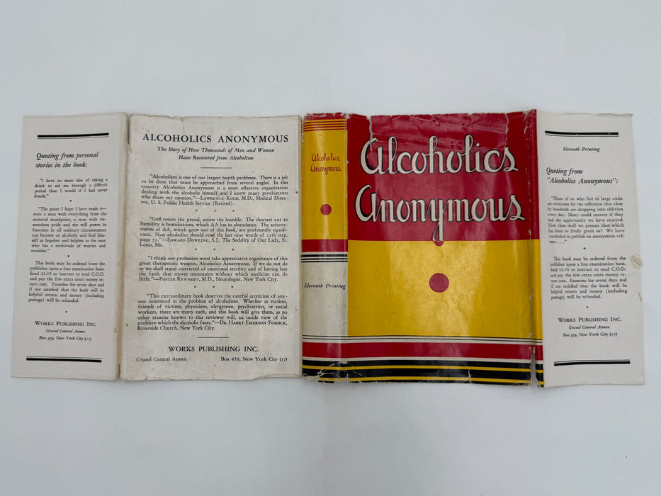 Alcoholics Anonymous First Edition 11th Printing from 1947 with ODJ