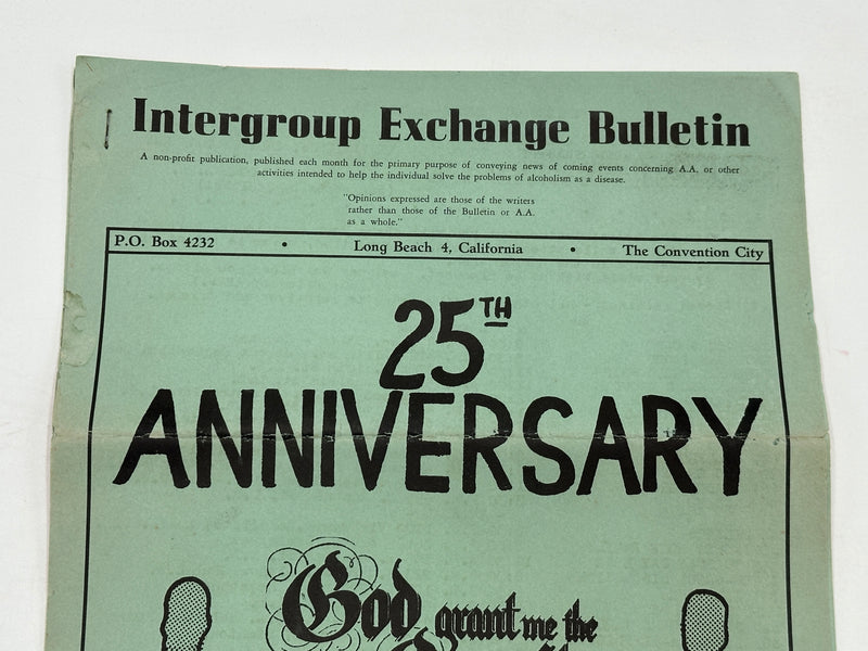 Intergroup Exchange Bulletin from Long Beach, CA - Harbor Area - 1960 Convention