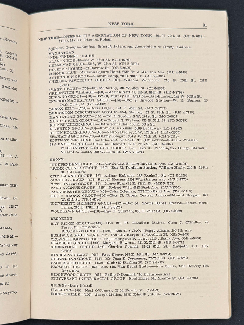 A.A. Group Directory — Spring 1949