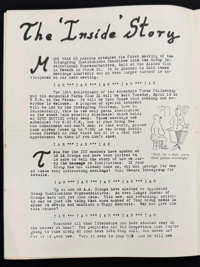 The Envoy Vol. I No. 5 — April 1966 — Newark, New Jersey A.A. Newsletter