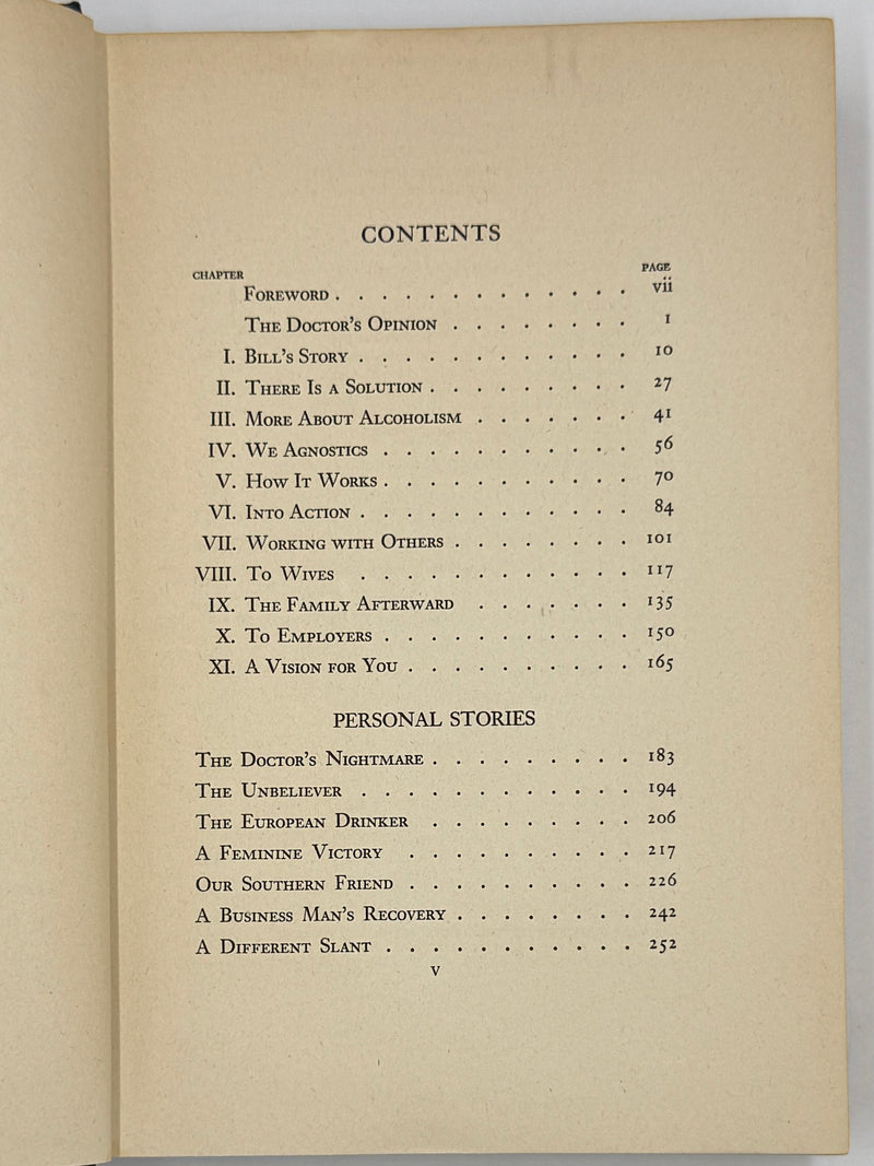 Alcoholics Anonymous First Edition — 7th Printing, January 1945 | Exceptionally Rare Wartime Big Book
