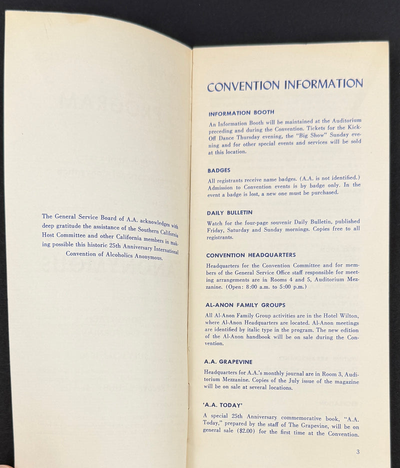 1960 Alcoholics Anonymous 25th Anniversary International Convention Collection — Long Beach, California