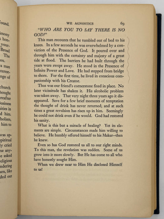 Alcoholics Anonymous Big Book First Edition 2nd Printing from 1941