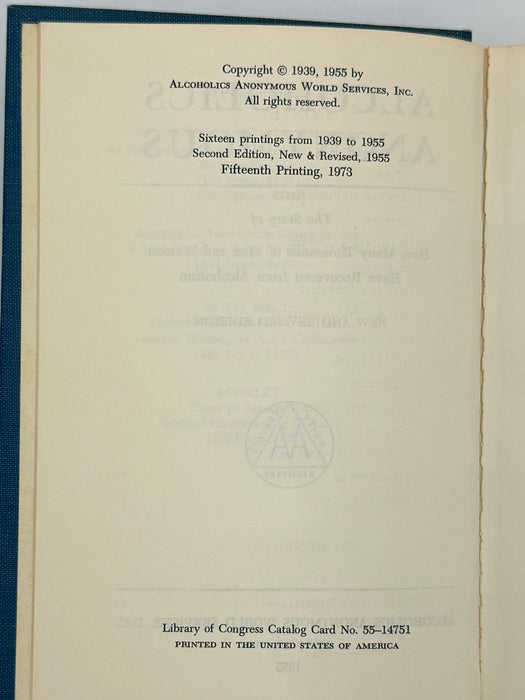 Alcoholics Anonymous Second Edition 15th Printing from 1973 - ODJ