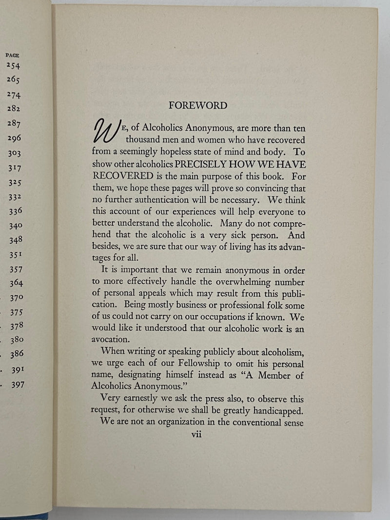Alcoholics Anonymous First Edition 5th Printing from 1944 - RDJ