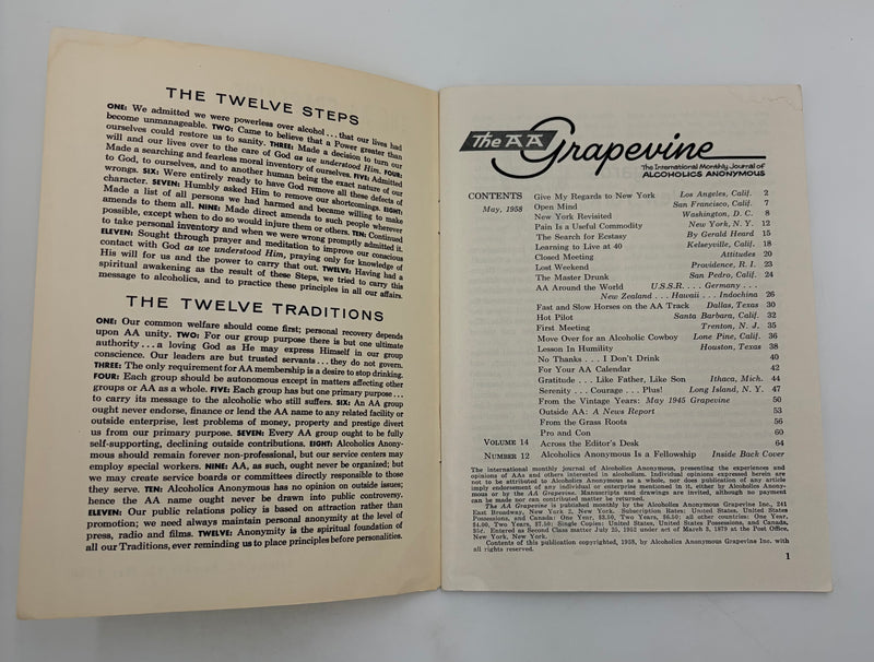 AA Grapevine from May 1958