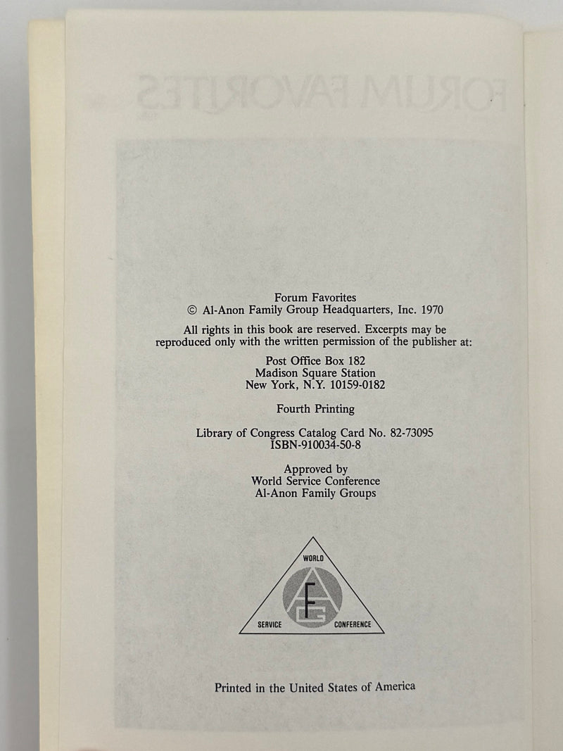 Al-Anon Forum Favorites - 4th Printing