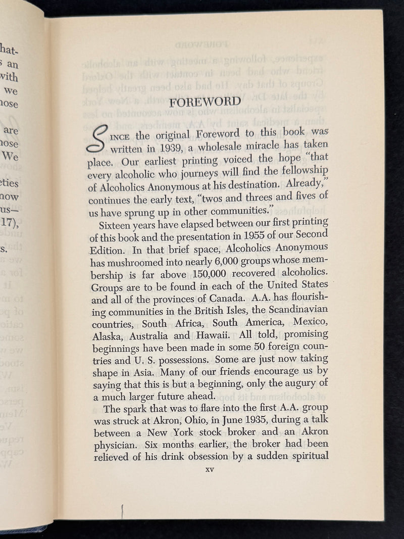 Alcoholics Anonymous Second Edition — First Printing (1955) | Reproduction Dust Jacket
