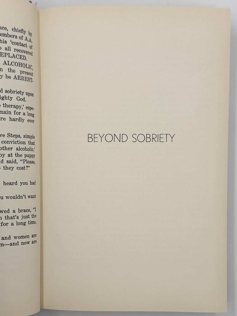 Sobriety and Beyond by Father John Doe - Ralph Pfau - 2nd Printing from 1956 - ODJ