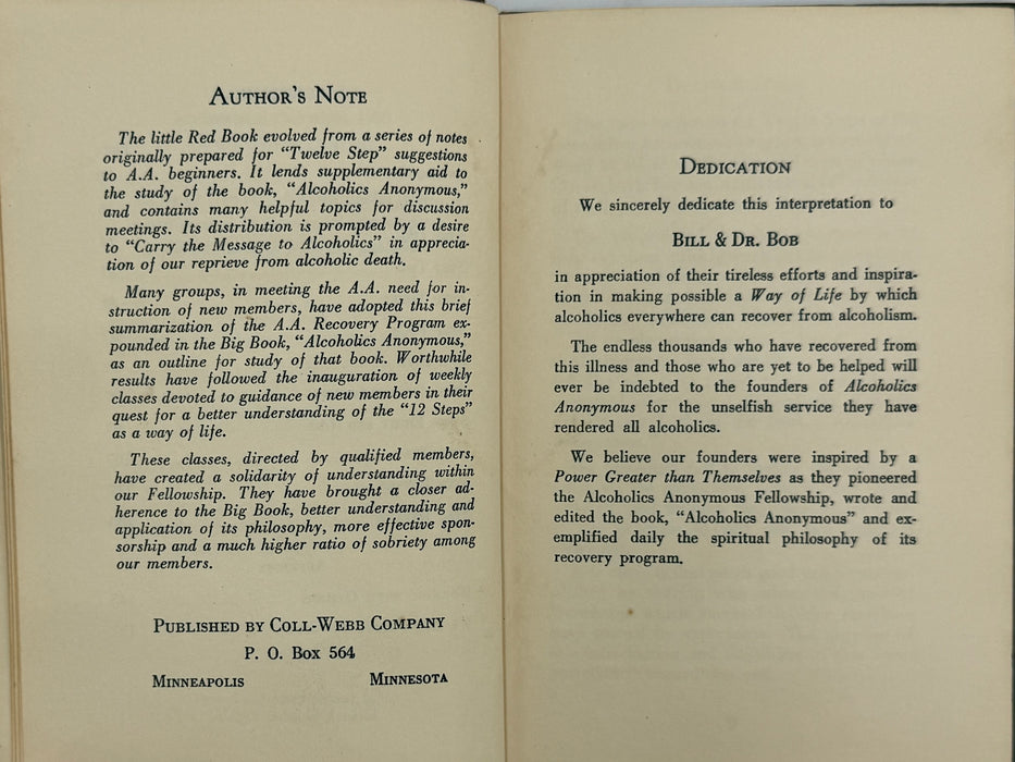The Little Red Book: An Interpretation Of The Twelve Steps of the Alcoholics Anonymous Program - 1950