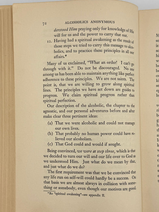 Alcoholics Anonymous Big Book First Edition 2nd Printing from 1941