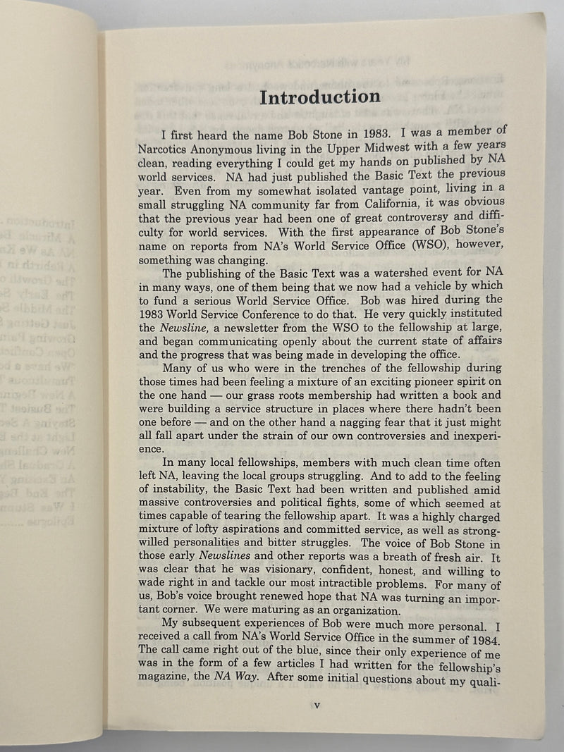 My Years with Narcotics Anonymous: A History of NA by Bob Stone