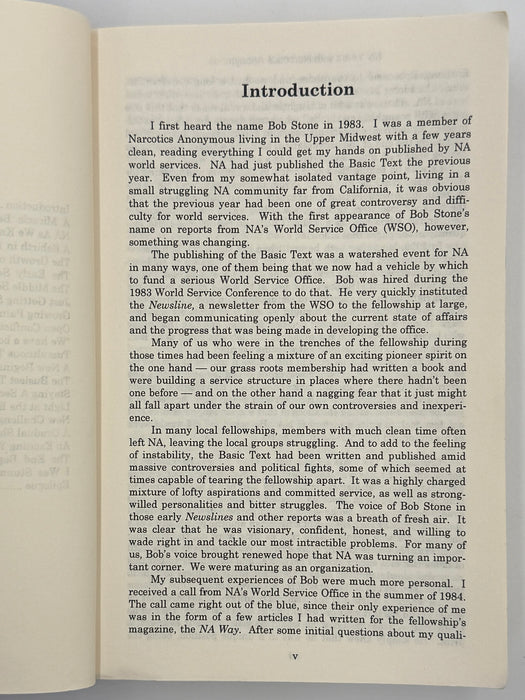 My Years with Narcotics Anonymous: A History of NA by Bob Stone